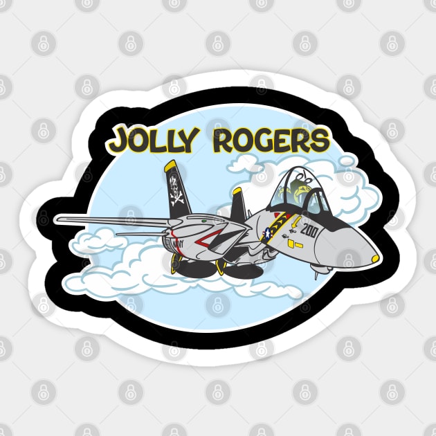 Tomcat Cartoon VF-84/103 Jolly Rogers Sticker by MBK